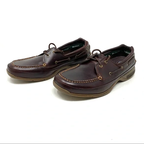 Dunham Champlain Nautical brown leather boat shoes D width - Picture 4 of 8